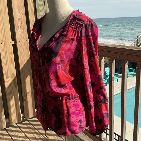 Rebecca Taylor Fuchsia Floral Blouse - Picture 4 of 10